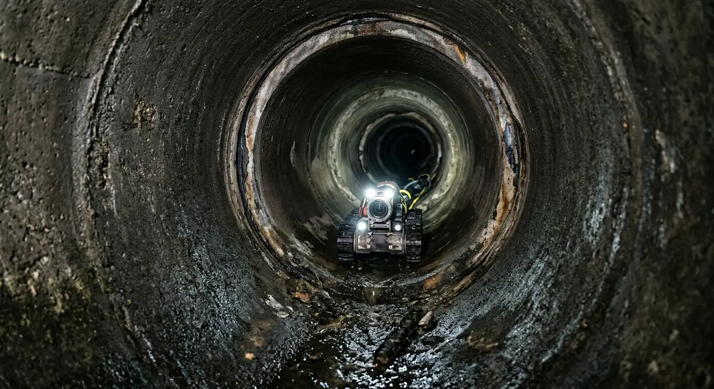 Robotic sewer camera inspecting pipe interior for Sewer Line Repair in Anadarko